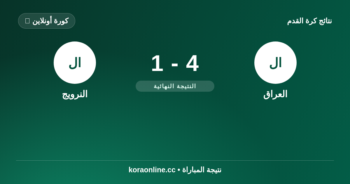 نتيجة مباراة العراق ضد النرويج: 1-4 في كأس العالم 2026